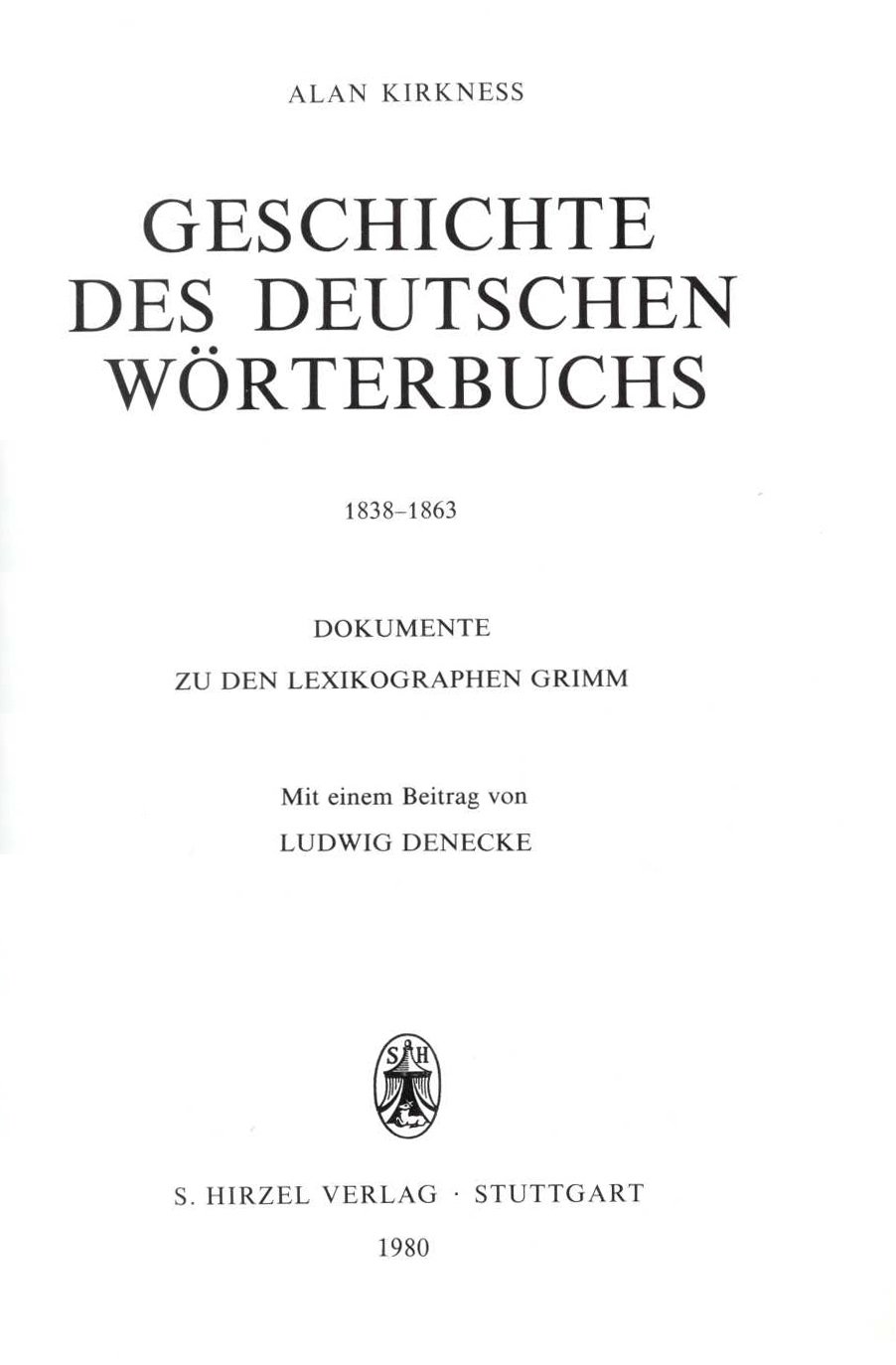 Geschichte des Deutschen Wörterbuchs 1838–1863
